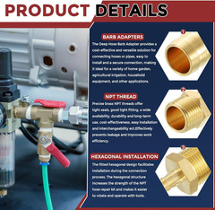 Pack of 4 Brass Hose Barb Fittings Adapter Connector 5/16″ Hose Barb to 1/4″ …