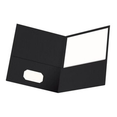 Oxford Twin-Pocket Folders, Textured Paper, Letter Size, Black, Holds 100