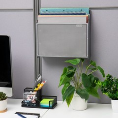 Vertical File Storage, Desktop Organizer, Wall Mount, Office, Metal Mesh, 12….