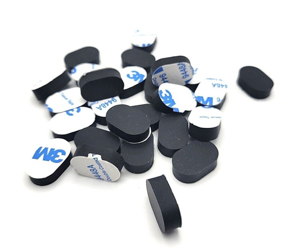 3/4″ x 1/2″ Oval Rubber Stick on Feet 1/4″ Thick Adhesive Backing Bumper Pads