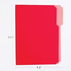 BAZIC 1/3 Cut Letter Size Color File Folder 1-Pack, Red/Yellow/Blue/Green
