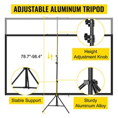 VEVOR Tripod Projector Screen with Stand 60” 4K HD 16:9 Home Cinema Portable