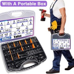 Taiss 400PCS Metric Flange Bolt Assortment kit,10.9 Grade M6x1.0, M8x1.25, M1…