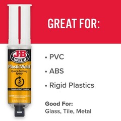 J-B Weld Plasticweld Epoxy Syringe 2 Part Glue Adhesive Plastic Repair Jb 50132