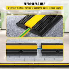 4 Pack of 1-Channel Rubber Cable Protector Ramps Heavy Duty 18000Lbs Load Capaci