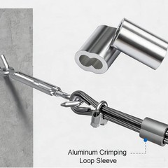 30 Pack Aluminum Crimping Loop Sleeve Cable Crimp for 1/4 inch Diameter Doubl…