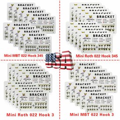 10 Packs Dental Orthodontic Brackets Braces Mini Roth MBT Slot.022 3-4-5 Hooks B
