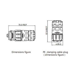 4 Pin Power Connector Female Plug Male Socket Outdoor Waterproof IP67 Signal M20