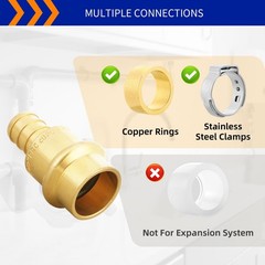 (Znkiok® 15Pack) 1/2″ Press x 1/2″ Pex Adapter Crimp Fittings,Copper Propress…