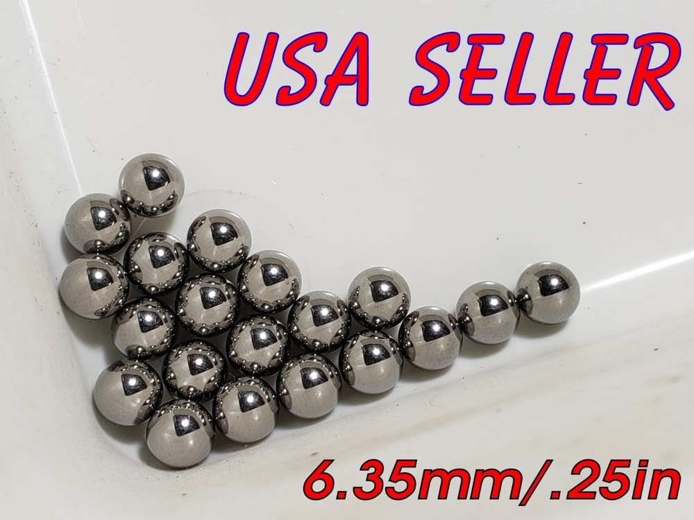 6.35mm 1/4″ inch 0.25″ Hardened Carbon Steel Ball Bearings BAG 20 Bike Axle Rim