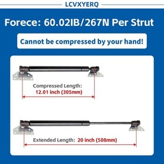 20 Inch 60lb/267N Gas Spring Gas Shock Strut Gas Struts Lift Supports with L-…