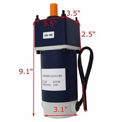 TECHTONGDA DC12V Worm Gear Reducer Gearbox Electric 10-600 RPM Easy Install 200W