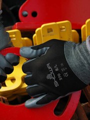12 PAIR – SHOWA ATLAS FIT 370B BLACK NITRILE FLEXIBLE WORK GLOVES-FREE SHIPPING!