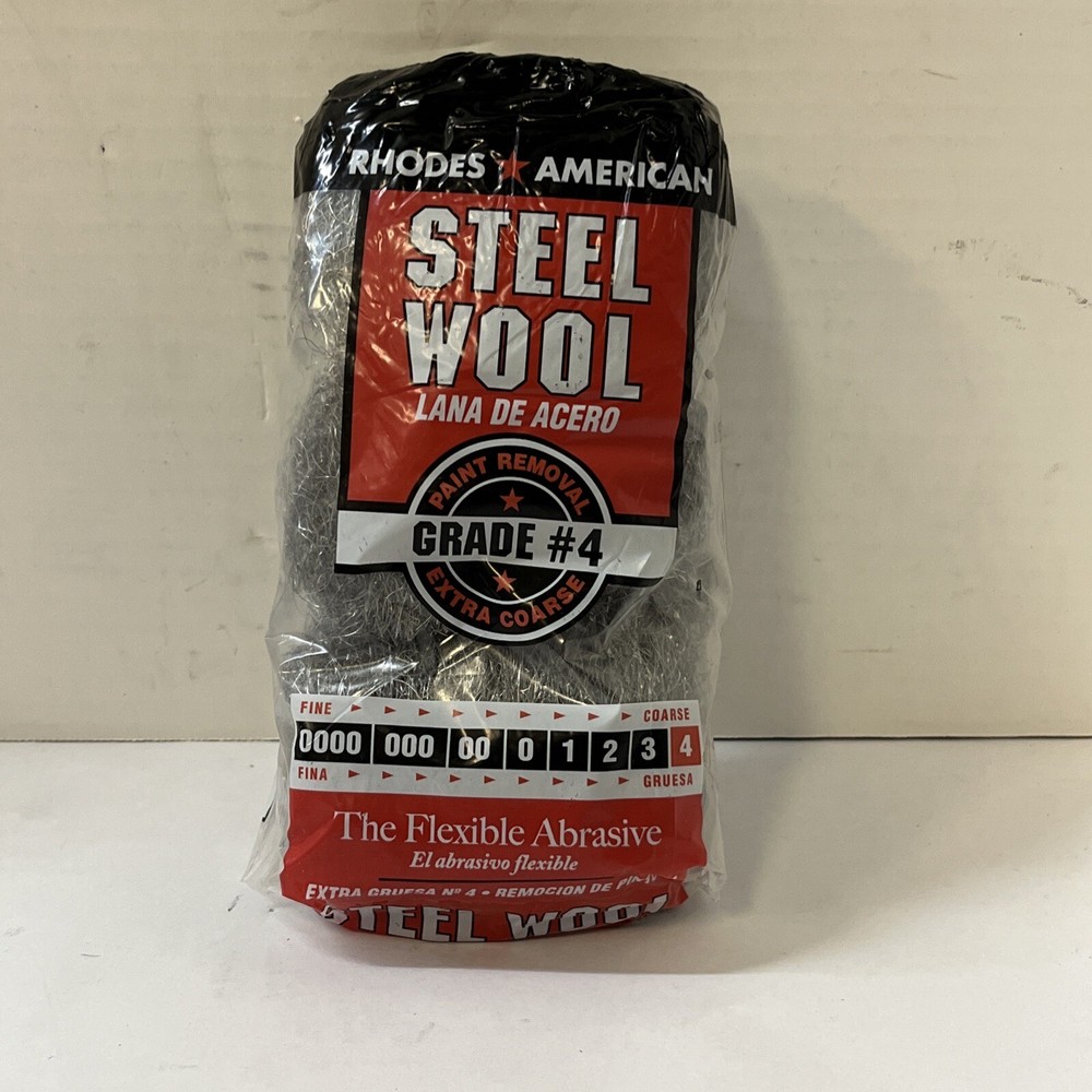 Rhodes Grade 4 Extra Coarse Heavy-Duty Steel Wool Pad 12-Pack
