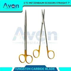 2PK – Premium TC Metzenbaum Scissors, Gold – German Steel, Sharp Cut Shears