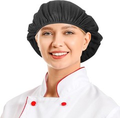 6 Pack Washable Hair Nets for Food Service Workers Chef Hat Kitchen Cooking…