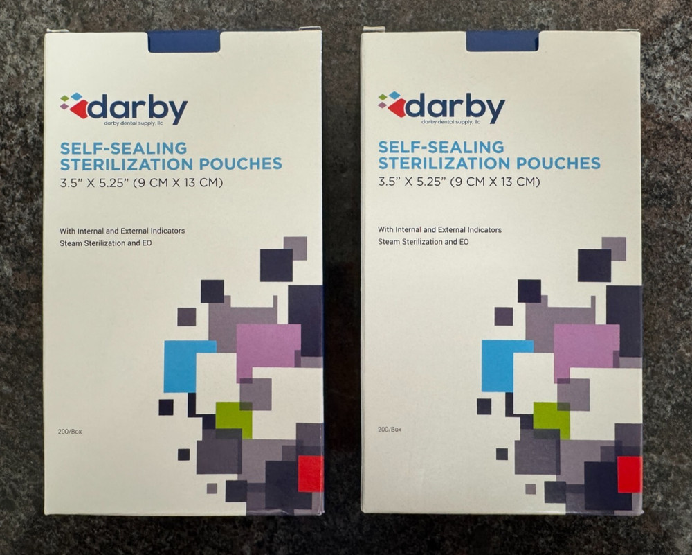 Sterilization Pouches 3.5″ x 5.25″ Darby 200/box (Lot 2 boxes)