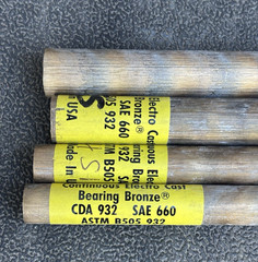 BEARING BRONZE ROUND ROD ASTM B505 CDA 932 SAE 660 USA WHOLESALE TOOLS LOT (4)