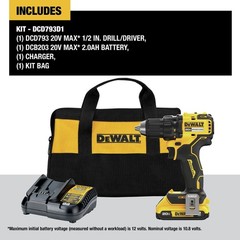 DEWALT DCD793D1R 20V MAX 1/2″ Cordless Drill Driver Certified Refurbished