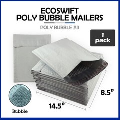 1 #3 8.5×14.5 “EcoSwift” Brand Poly Bubble Mailers Padded Envelope 8.5″ x 14.5″