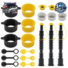 3 SET Old Style Gas Can Spout Replacement W/Tough Nozzles Screw Collar Vent Caps