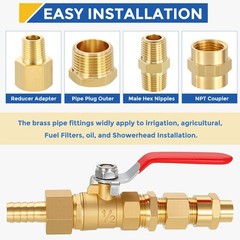 8 Pack Brass FeMale Fittings, 1/4″ Pipe NPT to 1/4″ FeMale NPT Reducer