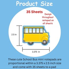 SHAPES ETC. 35 Sheets School Bus Mini Notepad 3.375×2.5in Classroom Décor Sch…