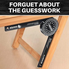 Saker Miter Saw Protractor|7-Inch Aluminum Protractor Angle Finder Featuring Pre