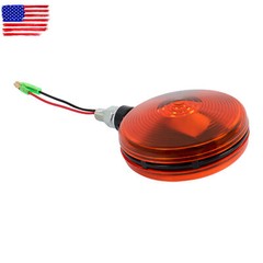 2 PCS Red/Amber Round Side Marker Light Lamp Dual Face Turn Signal For Tractor