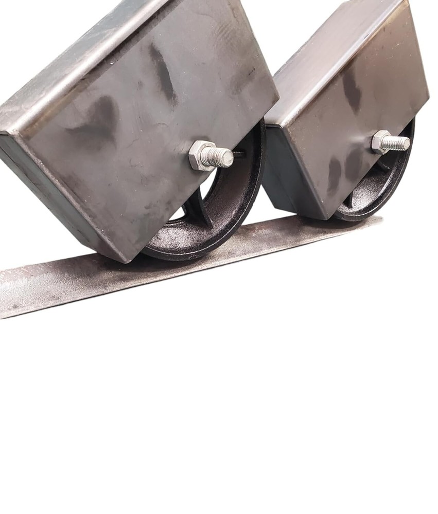 4″ Cast Iron V-Groove Wheel w/Bearing & Weldable Box – 2 Wheels