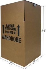 Sturdy Wardrobe Moving Boxes with Hanger Bar for Packing Clothes, Easy to Assemb