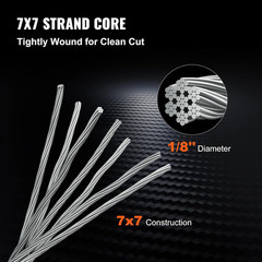 Stainless Steel Cable Railing 1/8″ X 500Ft, Wire Rope 316 Marine Grade, Braided