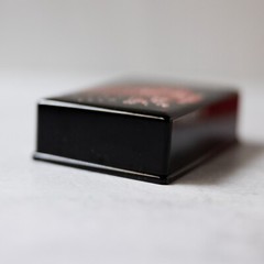 Vintage Lacquer Mount Fuji Cherry Blossom Business Card Holder Japan W/ Box