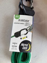 Qty of 3 – Nite Ize SlideLock Carabiner Bungee – 48 in. – Green BSL48-17-R3