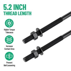 12 inch Square Bend U-Bolt Kits, Heavy Duty Steel Square U-Bolts with 6 inch Tie