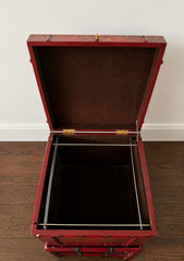 Theodore Alexander Horchow Chinoiserie Filing Cabinet Faux Bamboo Red Gold Asian
