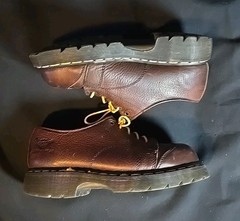 Dr Martens Air Wair P0313 Industrial Steel Toe Work Shoes Brown Leather Size M9