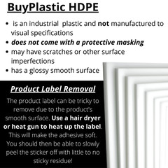 BuyPlastic Natural White HDPE Plastic Sheet 5/8″ x 24″ x 48″