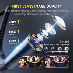 Ralcam 4-Way 360° Articulating Borescope Industrial Endoscope Inspection Camera