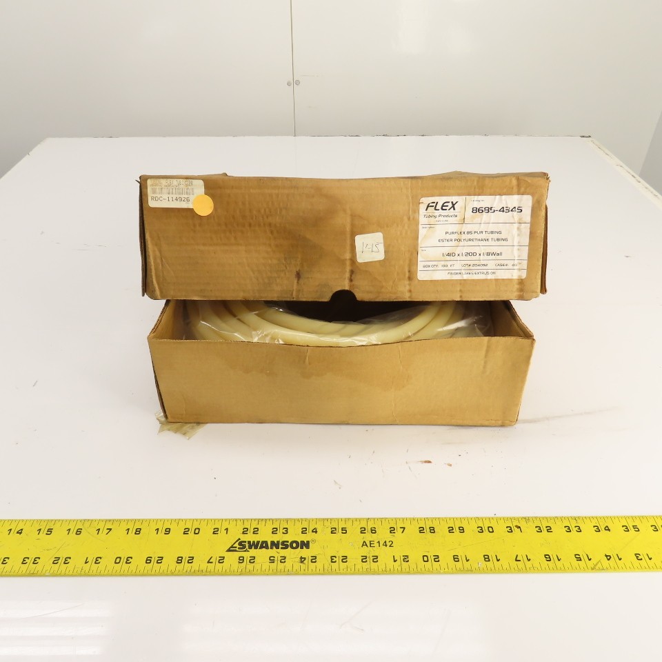 Flex 8685-4345 Purflex 85 Pur Polyurethane Tubing 1/4″ ID x 1/2″ OD x 100′ Long