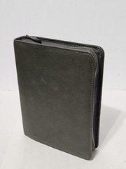 Franklin Covey Planner Sandstone Leather Green 7 Ring Full Zip 7 Habits 10×8″
