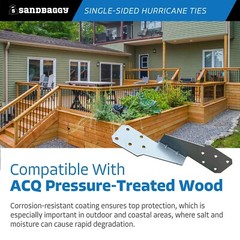 Sandbaggy Single-Sided Hurricane Ties for Rafters / Trusses – 18 Ga (Galvanized)