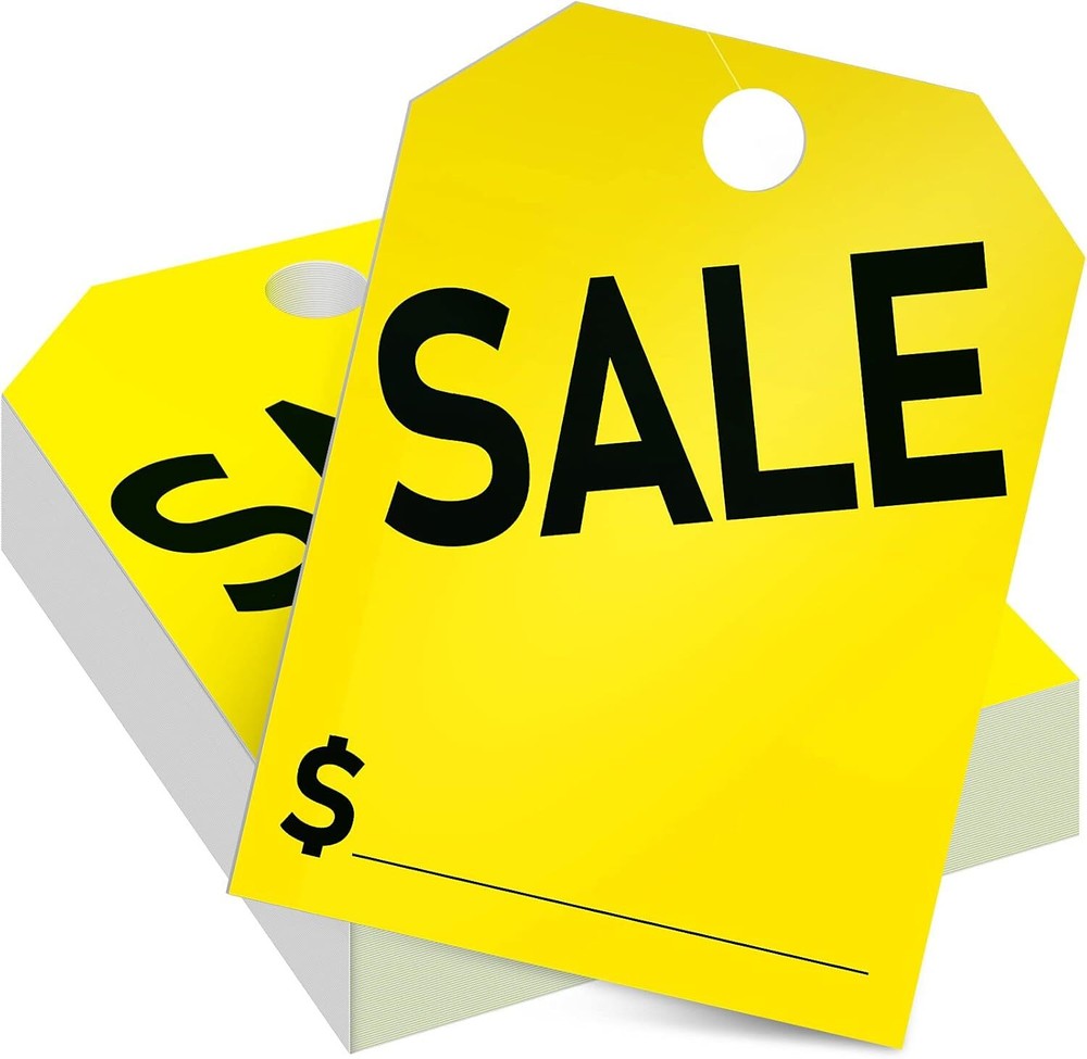 100 Pack Sale Tags Car Dealer Mirror Hang Tags 8.5 x 11.5 Inches Sale Price Tags