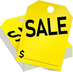 100 Pack Sale Tags Car Dealer Mirror Hang Tags 8.5 x 11.5 Inches Sale Price Tags