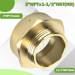 Durable Brass Fire Hose Adapter: 2″ NPT Female to 1-1/2″ NST Male Connection