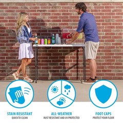 Lifetime Height Adjustable Folding Table 4 Foot 80952