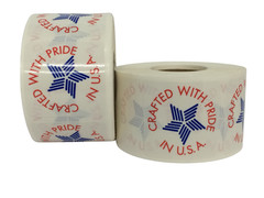Crafted with Pride in U.S.A. 1.5″ Labels America Flag Peel & Stick (2)RLS 500 EA