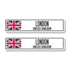 LONDON UNITED KINGDOM Street Sign (2 Pack) British Britons Brits flag city