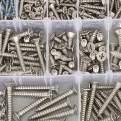 Phillips Flat Head Sheet Metal Screws, 550Piece 304 Stainless Steel Assortment