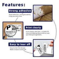 500 4×6 Fanfold Direct Thermal Shipping Labels for Zebra & Rollo Printers